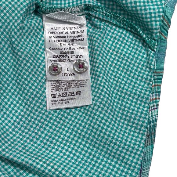 Marmot Shirt Long Sleeve Button Womens Large Green Plaid Roll Tab Gorpcore - Picture 9 of 10